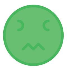 Green Vomit Smiley Face On A White Background