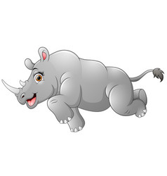 Happy Rhino Cartoon Running