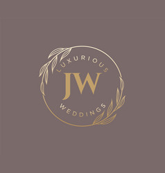 Jw Initials Letter Wedding Monogram Logos