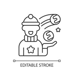 Snowball Fight Linear Icon