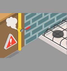 3d Isometric Flat Icon Of Gas Leak