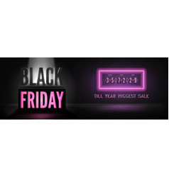 Black Friday Neon Countdown Timer Banner