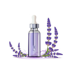 Glass Bottle With Lavender Essential Oil