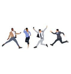 Set Of Different Business People Jumping