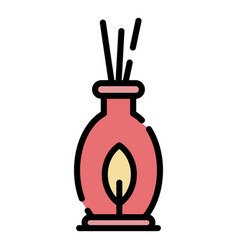 Spa Candle Icon Color Outline