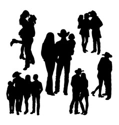 Cowboy Family Togetherness Silhouettes