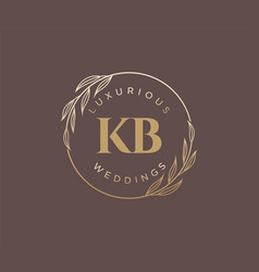 Kb Initials Letter Wedding Monogram Logos