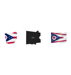 Ohio Us State Detailed Flag Map Detailed