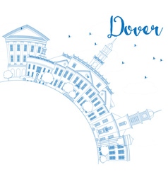 Outline Dover Skyline With Blue Buildings