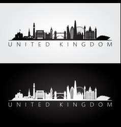 United Kingdom Skyline And Landmarks Silhouette