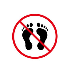 Warning Ban Walk Barefoot Black Silhouette Icon