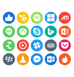 20 Social Media Icon Pack Including Travel Chat