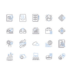 Data And Cloud Outline Icons Collection Data