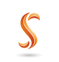 Orange Glossy Snake Shaped Letter S