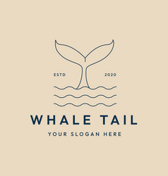 Whale Tail Line Art Logo Icon And Symbol