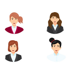 Business Woman Character Avatar Set Isolated