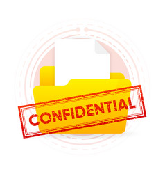 Confidential Grunge Stamp On Folder With Files