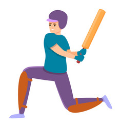 Cricket Bat Hit Icon Cartoon Style