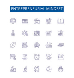 Entrepreneurial Mindset Line Icons Signs Set