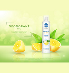 Fresh Lemon Fragrance Deodorant Ad Poster Green