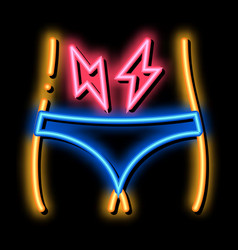 Lower Abdominal Pain Neon Glow Icon