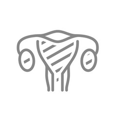 Sore Woman Uterus Line Icon Uterine Cancer