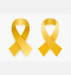 3d Realistic Yellow Ribbon Set Sarcoma