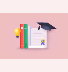 Books And Diploma Education Concept 3d Web