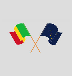 Crossed Flags Of Mali And The State Alaska