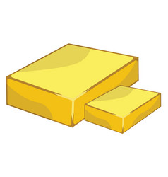 Two Blocks Of Butter On A White Background