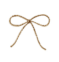 Watercolor Of Bow Knot Made Rope String