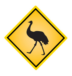 Australian Traffic Sign With Emu