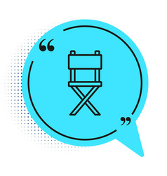 Black Line Director Movie Chair Icon Isolated