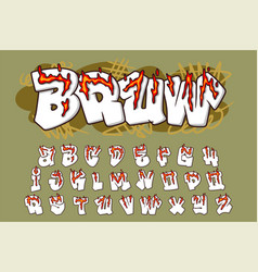 Bold Alphabet Fire Graffiti Text Letters