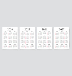 Calendar For 2024 2025 2026 2027 Years Set