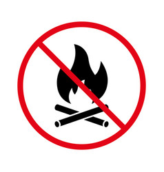 Camp Fire Burn Flame Ban Black Silhouette Icon