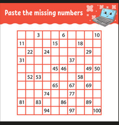 Paste The Missing Numbers From 1 To 100