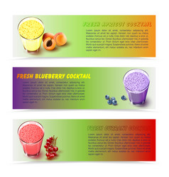 A Set Of Fruit Cocktail Banners