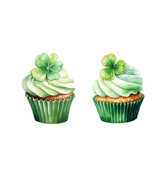 Cupcake With Clover Patricks Day Clipart