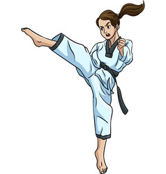 Taekwondo Cartoon Colored Clipart