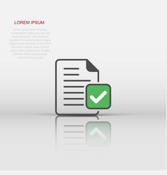 Document Accepted Icon In Flat Style Correct