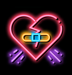 Glued Heart Neon Glow Icon