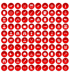 100 Bullet Icons Set Red