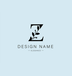 Logo Capital Letter Z Monogram Of Botanical