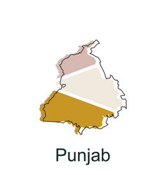 Map Of Punjab Colorful Design Element Graphic