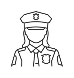 Policewoman Linear Icon