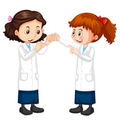 Two Scientist Girls Cartoon Character Talking