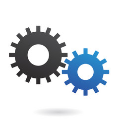 Blue And Black Cogs And Gears Icon