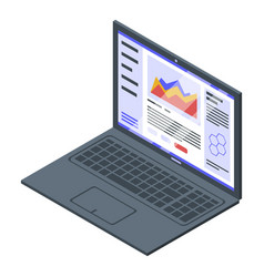 Nanotechnology Laptop Icon Isometric Style