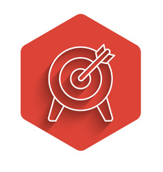 White Line Target Financial Goal Concept Icon